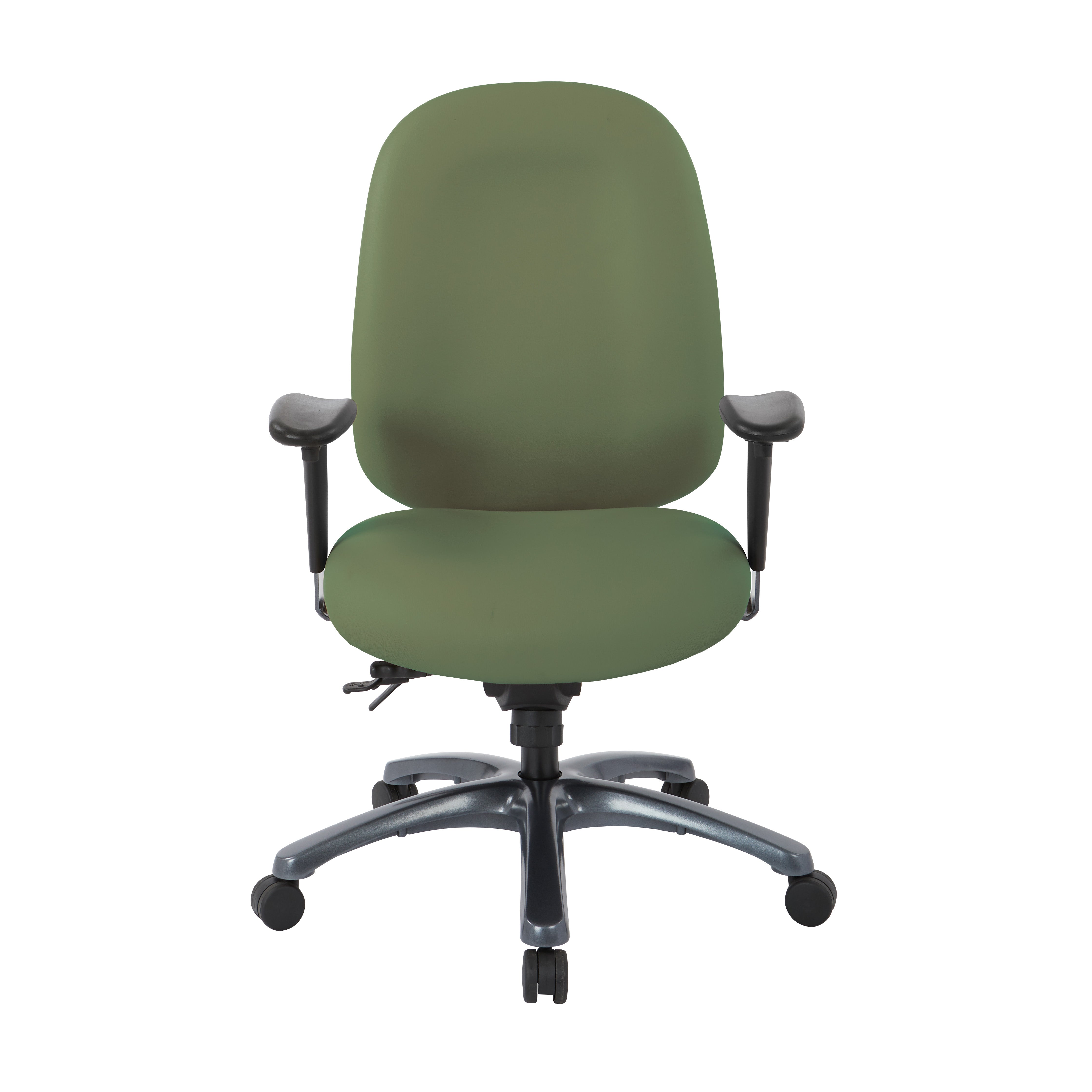 Multi-Function High Back Chair with Seat Slider and Titanium Finish Base